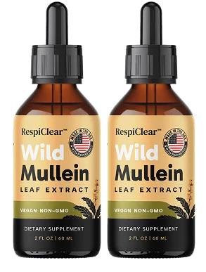 RespiClear liquid mullein supplement, two 2 fl oz bottles